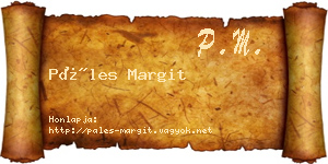 Páles Margit névjegykártya